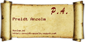 Preidt Anzelm névjegykártya